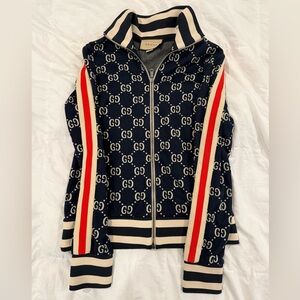 Gucci GG Blue Jacquard Cotton Jacket Men’s Size Small